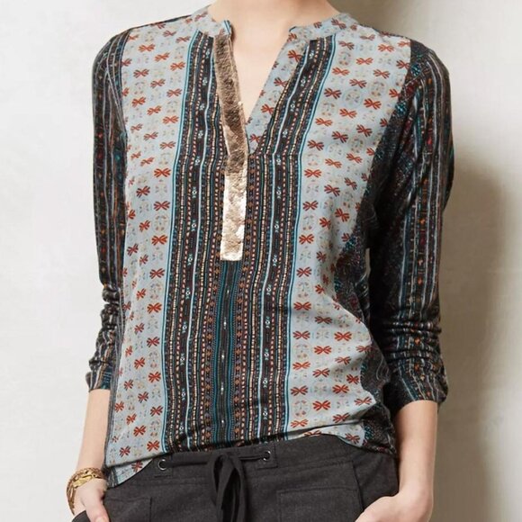 Tiny Anthropologie Devas Popover Sequin Blouse Top - Picture 8 of 8